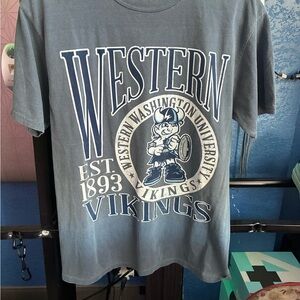 Western Washington Vikings-Blue 1984 short sleeve Indigo Tee.